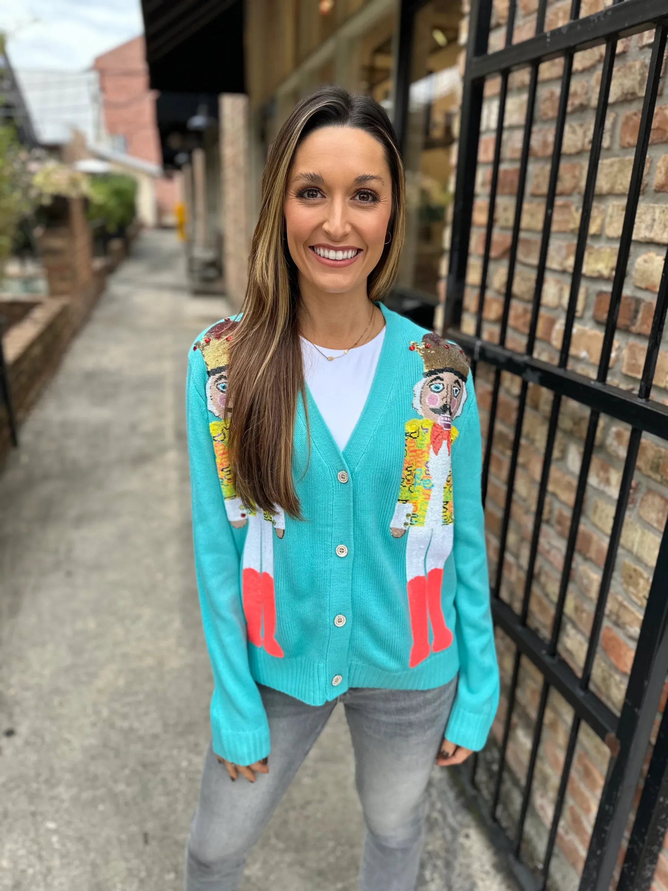 Nutcracker Sequin Christmas Knitted Sweater Cardigan