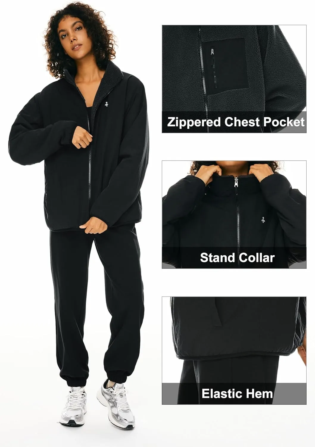 Orolay Women's Reversible Fleece Jackets Full Zip Long Sleeve Coat Soft Fall Winter Outerwear with Pockets