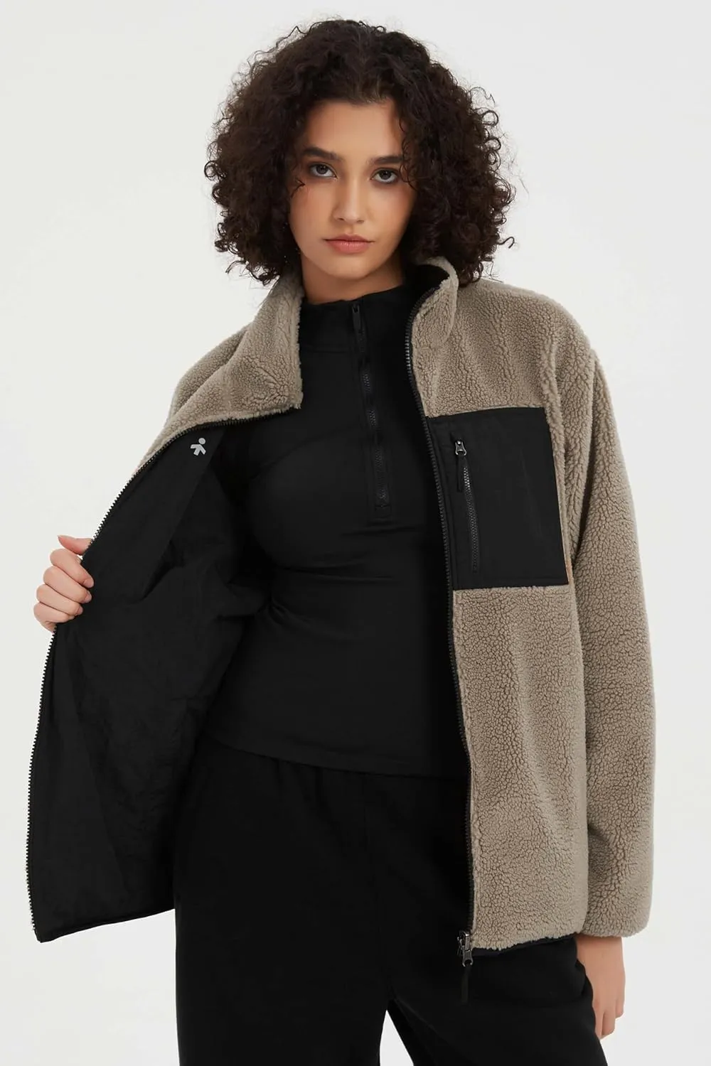 Orolay Women's Reversible Fleece Jackets Full Zip Long Sleeve Coat Soft Fall Winter Outerwear with Pockets