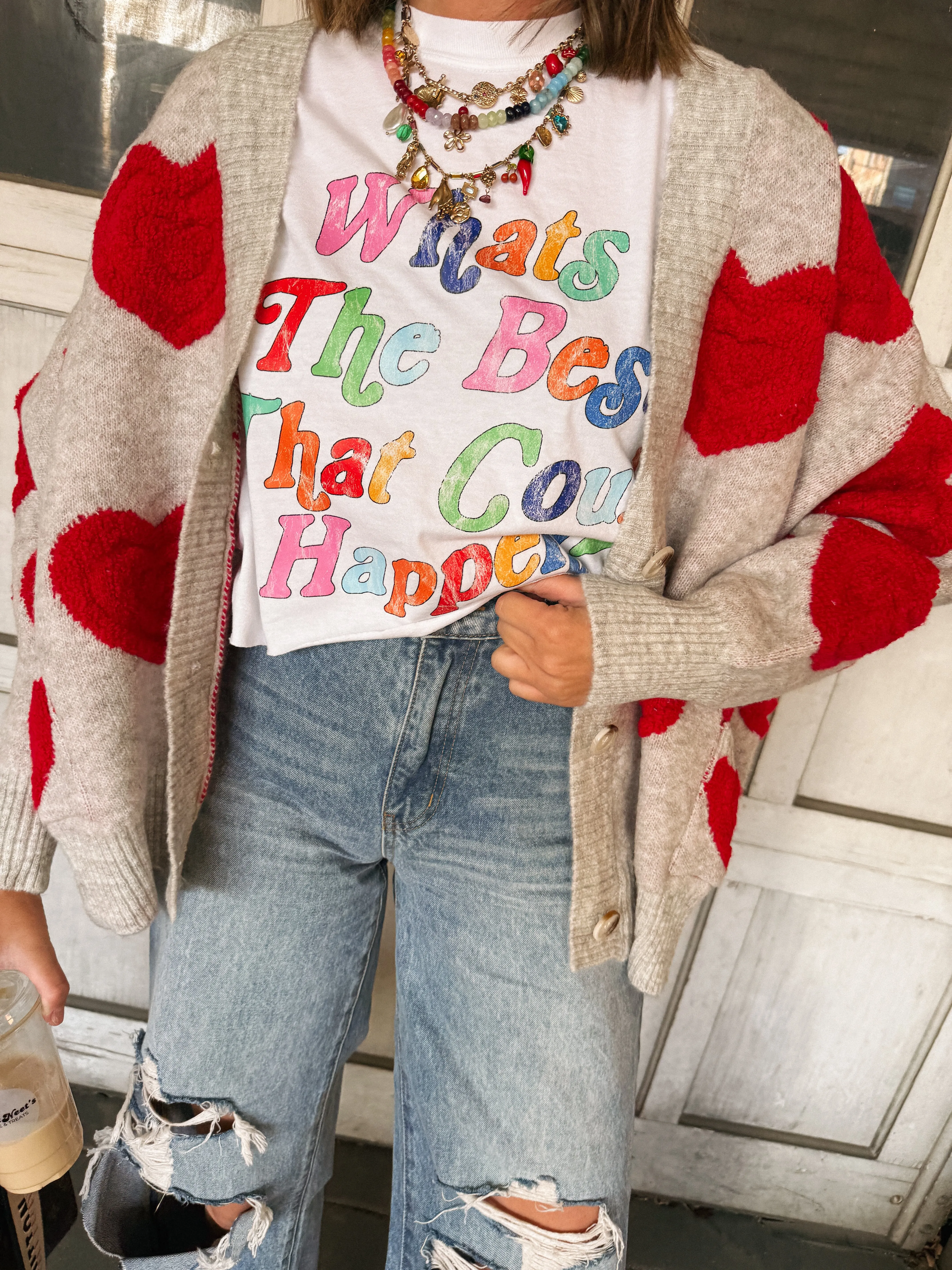 oversized heart cardigan