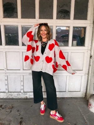 oversized heart cardigan