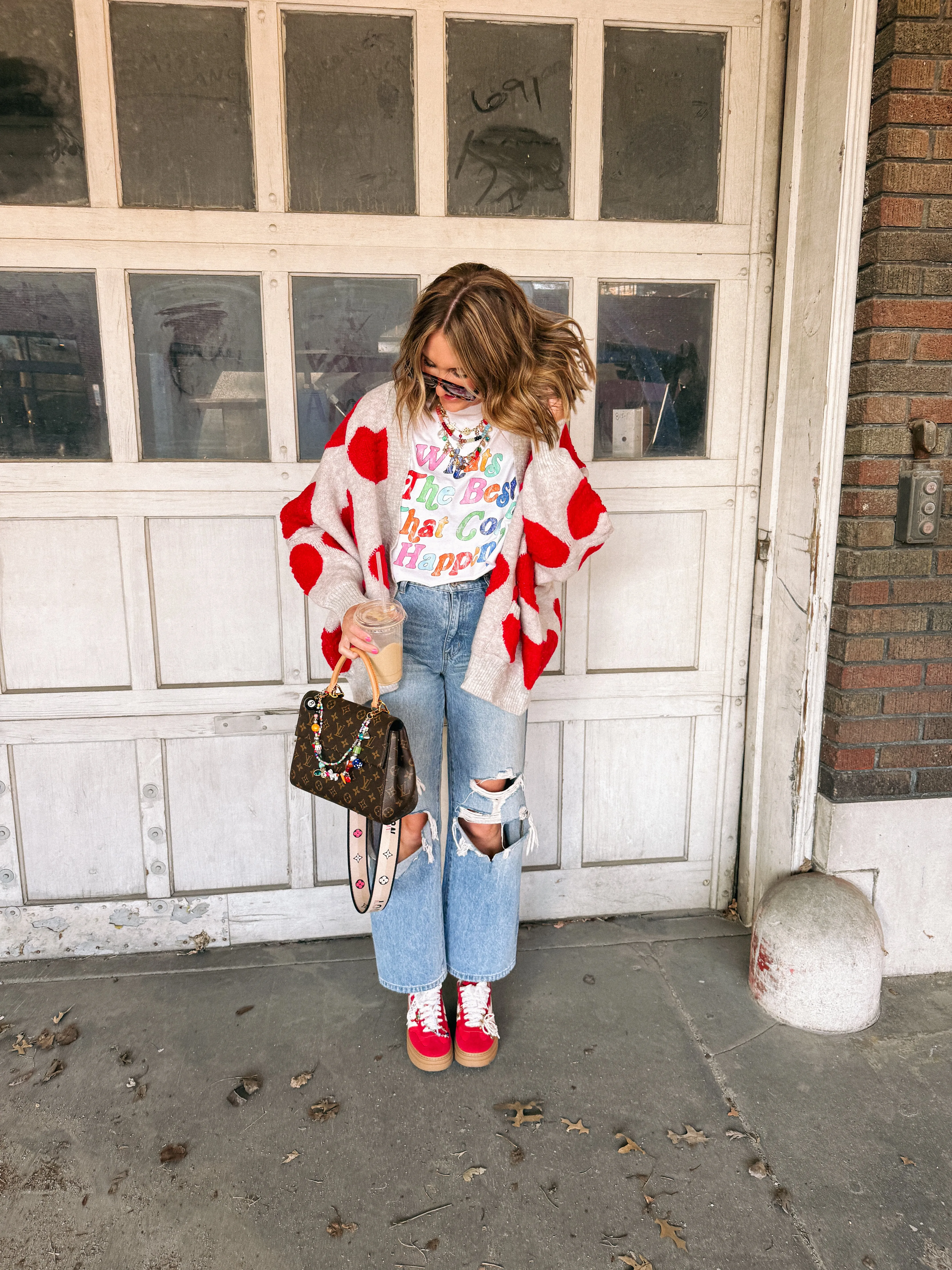 oversized heart cardigan