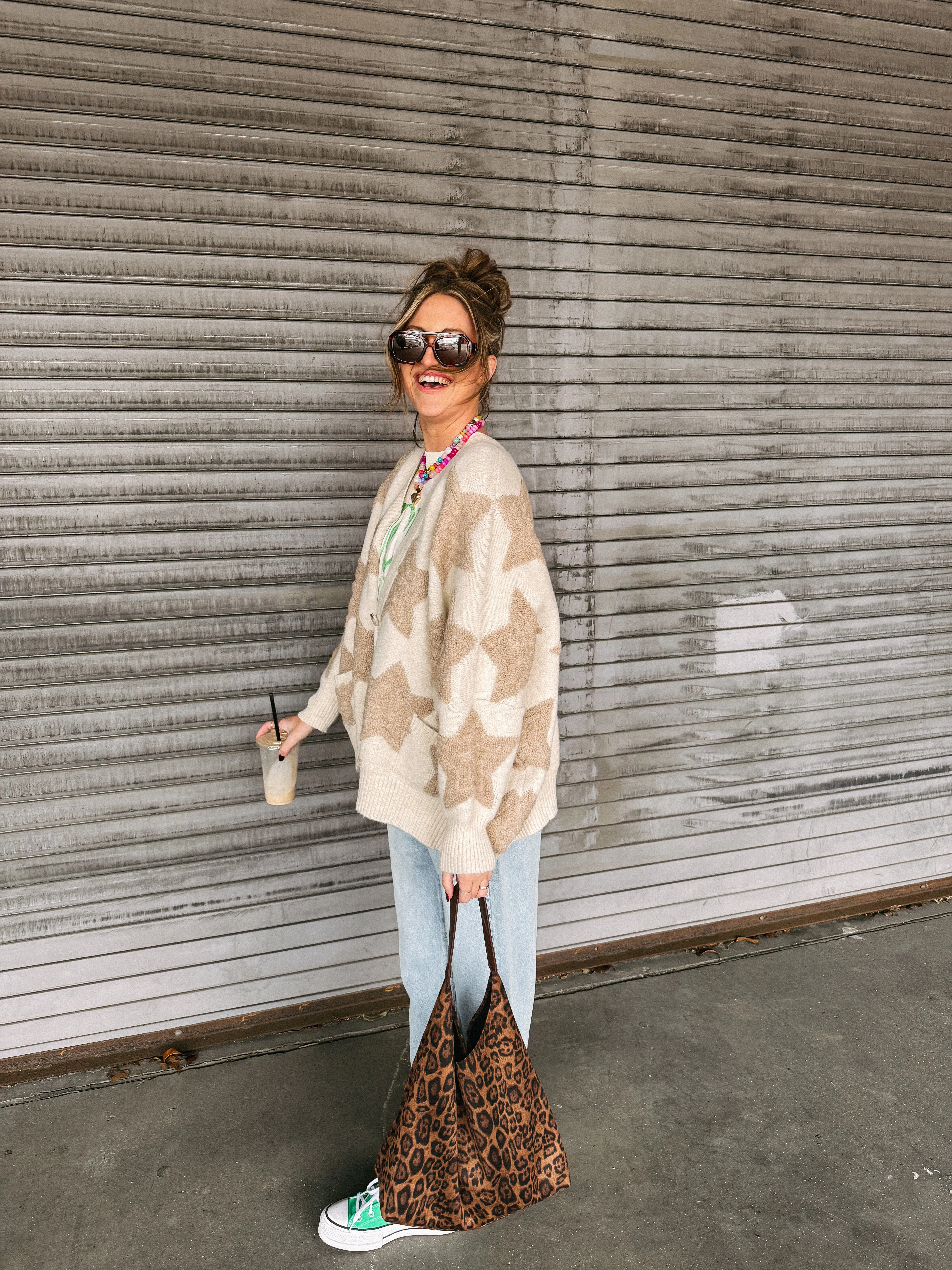 oversized star cardigan