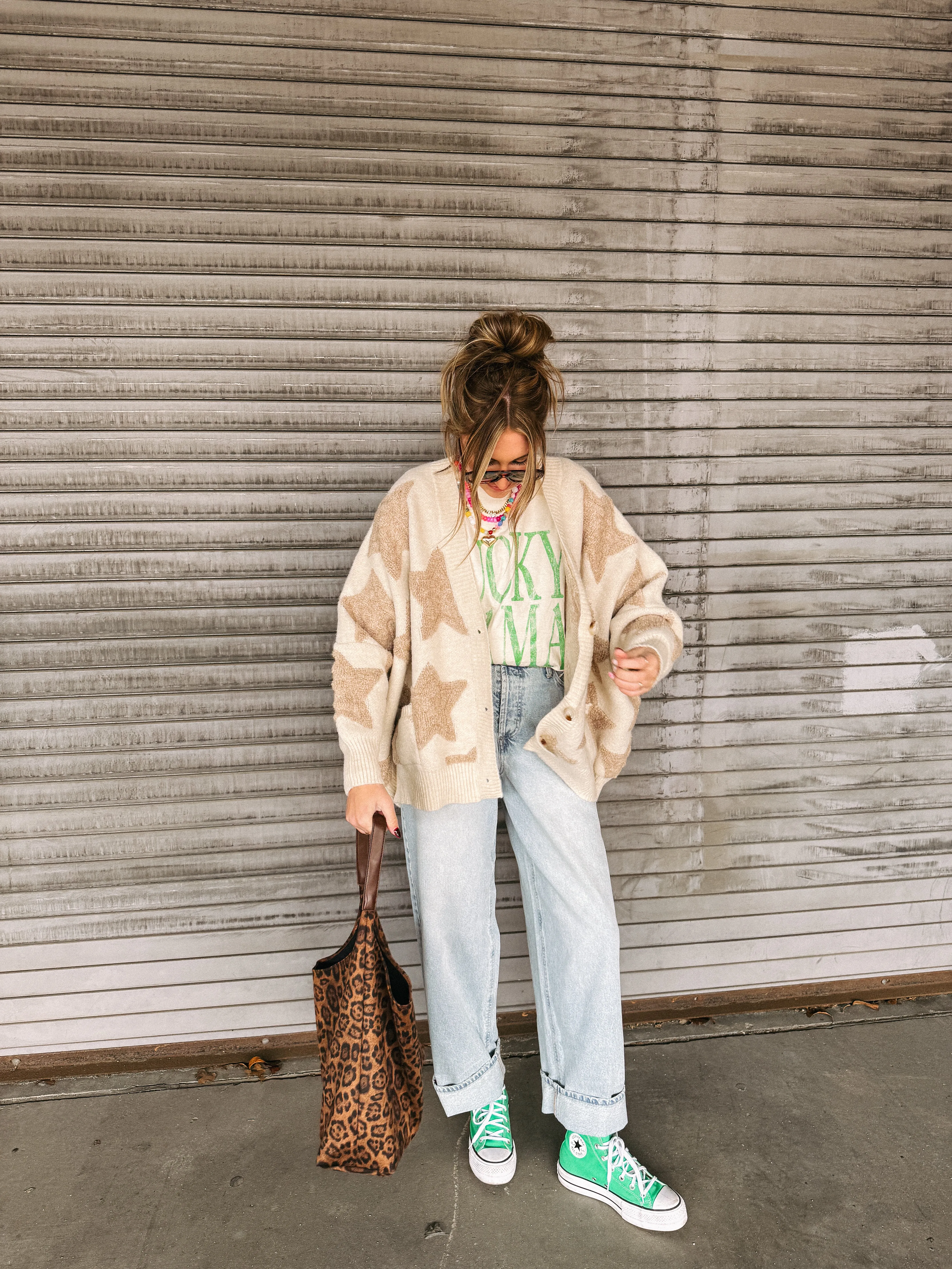 oversized star cardigan