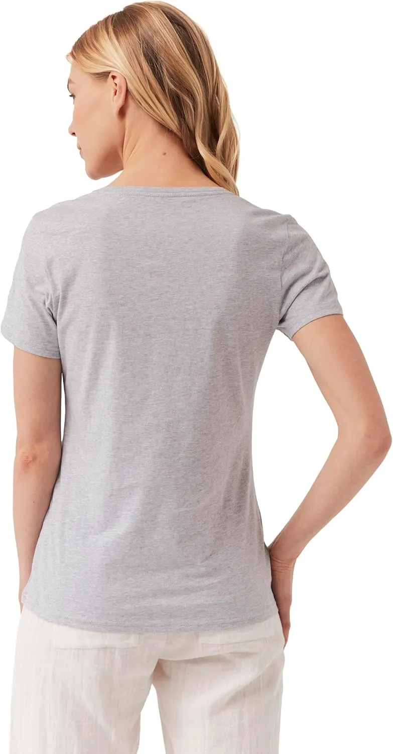 Pact Women's Organic Cotton Softspun Standard Fit Crew Neck T-Shirt, Pack of 5