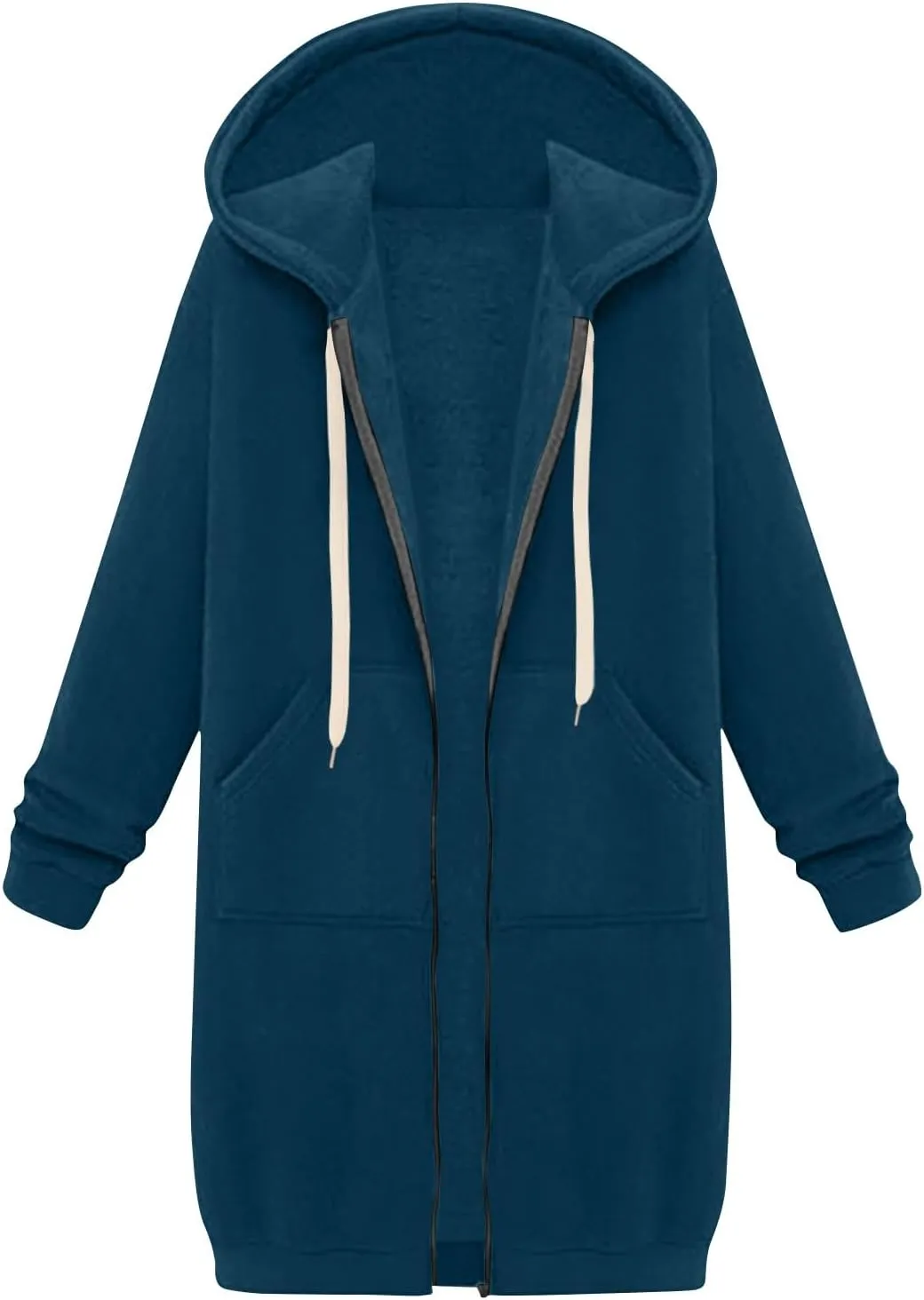 Palaver Long Hoodies for Women oversized Zipper Hooded Jacket Winter Lightweight Fall Casual Sweatshirts with Pockets