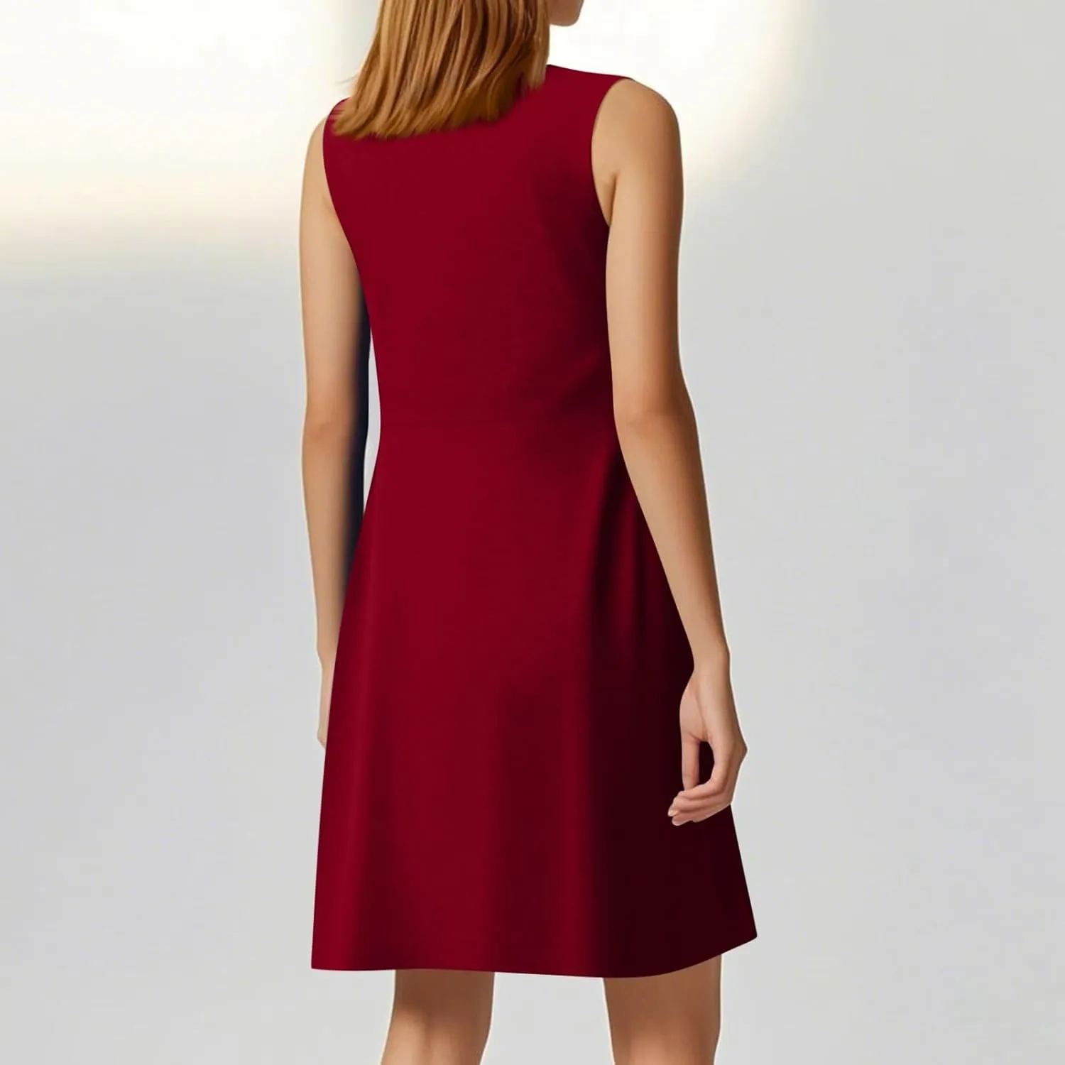 Palaver Summer Dresses for Women 2025 Sexy Deep V Neck Knotted Front Sleeveless A Line Mini Dresses