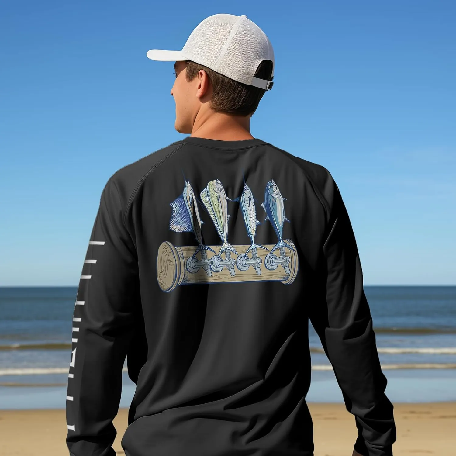 Palmyth Mens Fishing Shirts Long Sleeve Sun Protection Shirts UPF 50  Rash Guard T-Shirt Tee