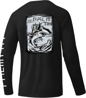Palmyth Mens Fishing Shirts Sun Protection T-Shirts UV UPF 50  Long Sleeve Rash Guard Tee