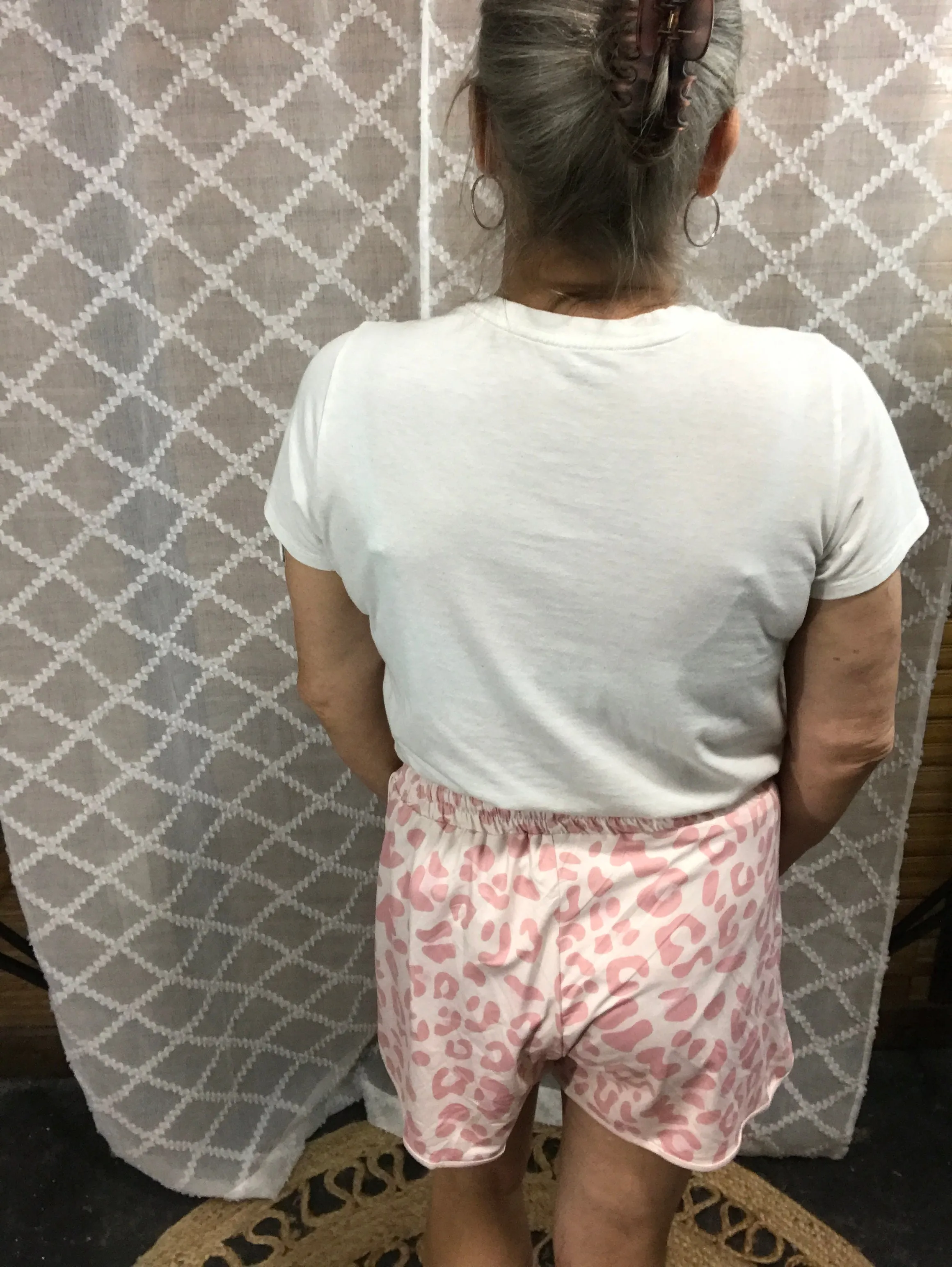 Pink animal Print Shorts