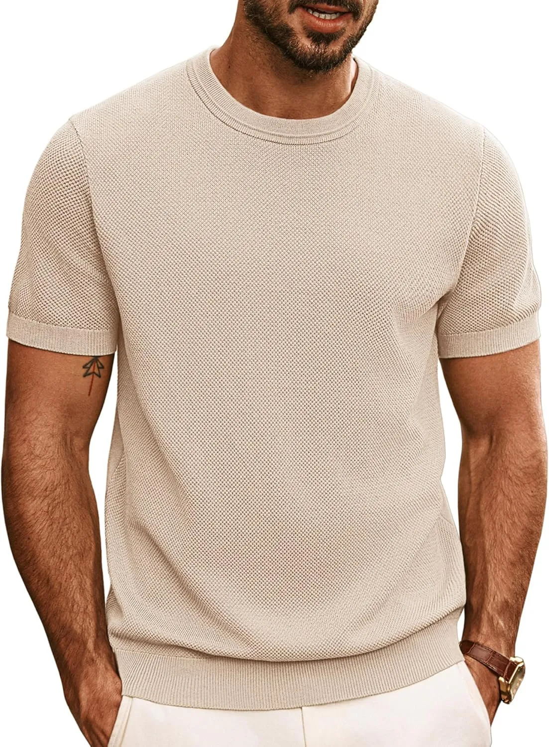 PJ PAUL JONES Mens Casual T-Shirts Classic Short Sleeve Knit Tees Crewneck Solid Tee Shirts