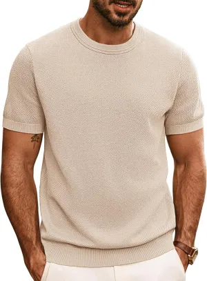 PJ PAUL JONES Mens Casual T-Shirts Classic Short Sleeve Knit Tees Crewneck Solid Tee Shirts