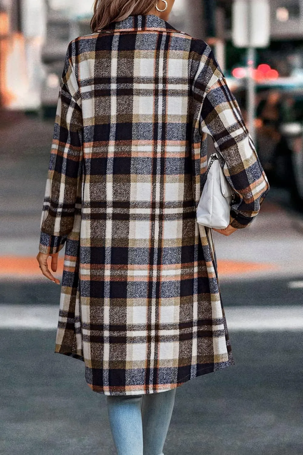 PRETTYGARDEN Women's Plaid Shacket 2025 Long Sleeve Button Up Flannel Shirt Winter Tartan Jacket Woolen Coats