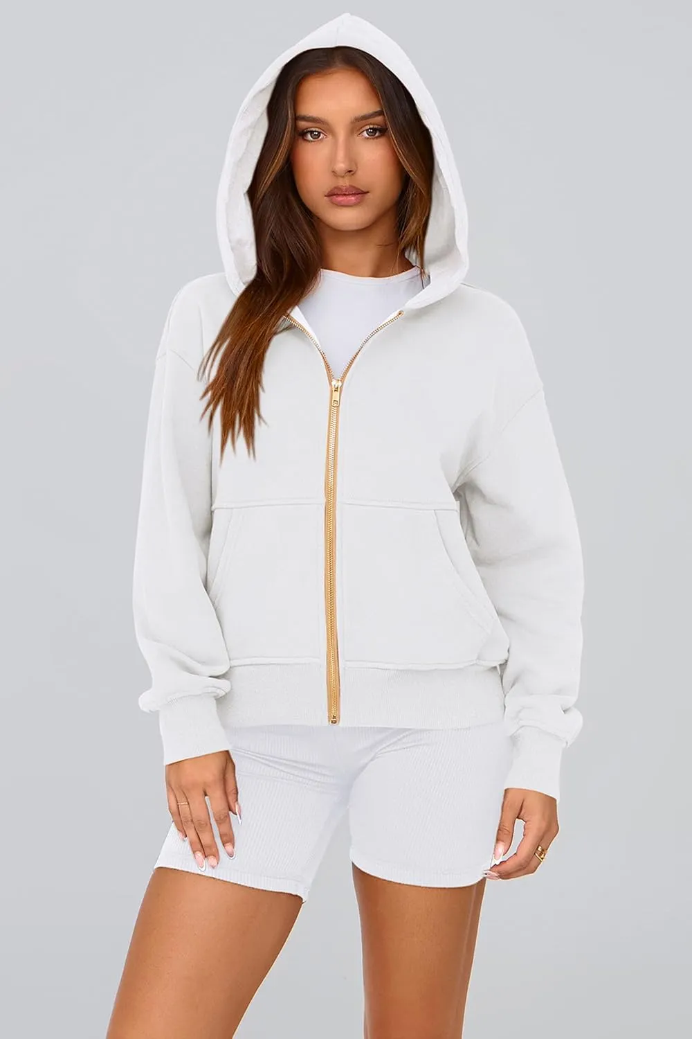 PRETTYGARDEN Women's Zip Up Hoodie Sweatshirt Y2K Fall Fashion Clothes Long Sleeve Loose Fit Pockets Casual Trendy Jacket