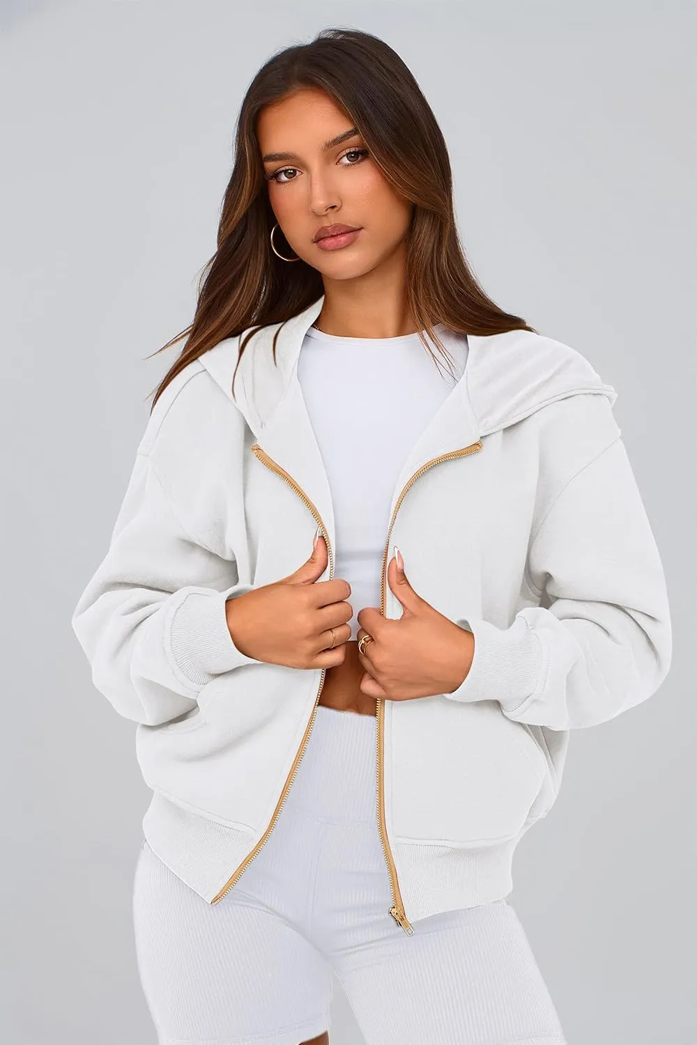 PRETTYGARDEN Women's Zip Up Hoodie Sweatshirt Y2K Fall Fashion Clothes Long Sleeve Loose Fit Pockets Casual Trendy Jacket