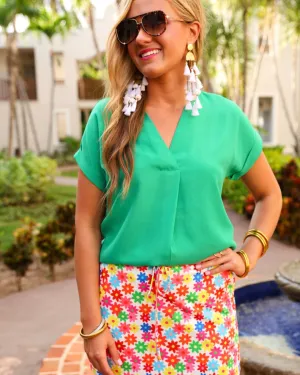Printed Floral, Bows, Tropical, Etc Drawstring Pocket Skort (Short/Skirt Combo)