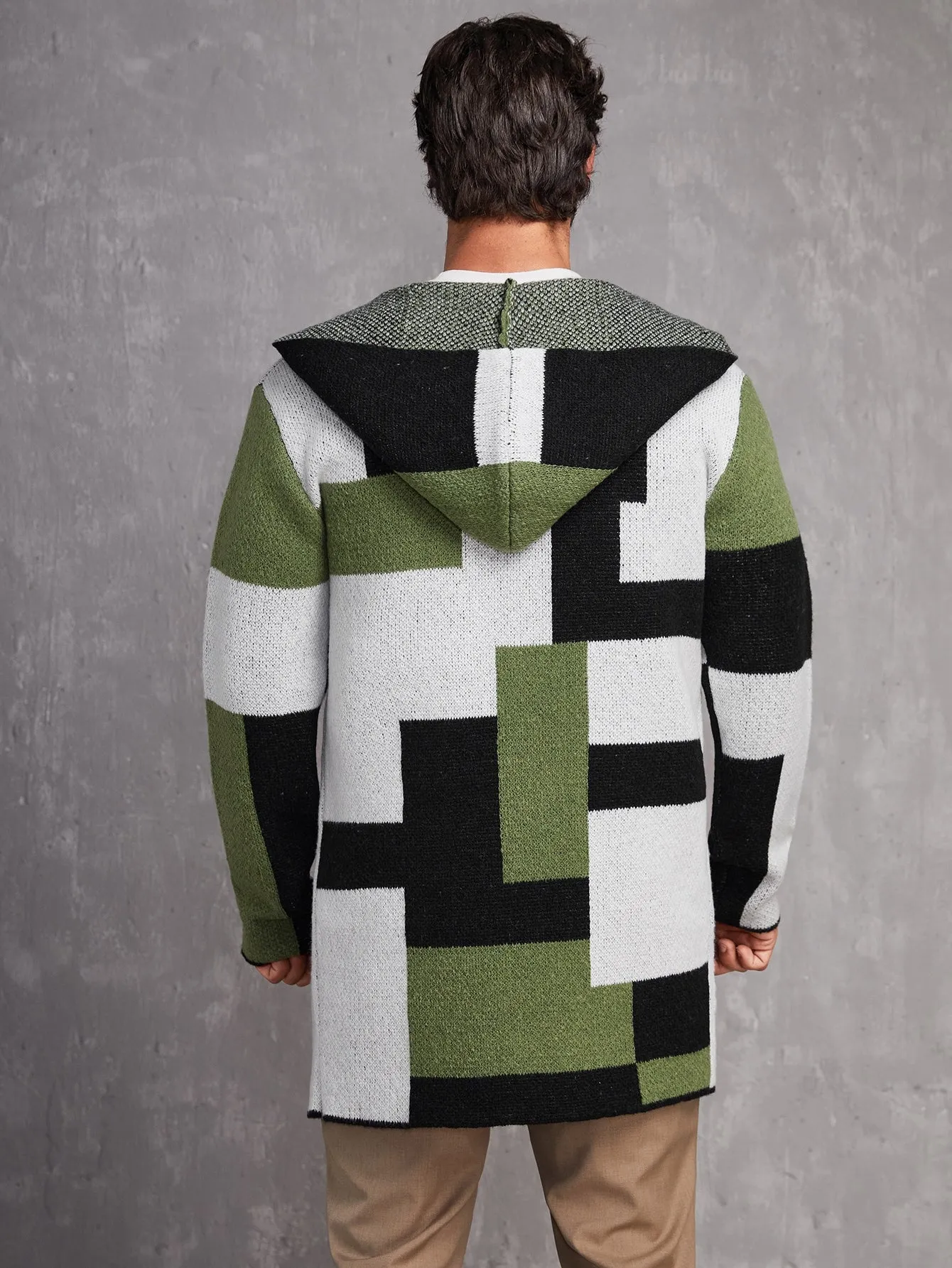 "Chic and Cozy Color Block Hooded Duster Cardigan - Stay Stylish all Season Long!"
