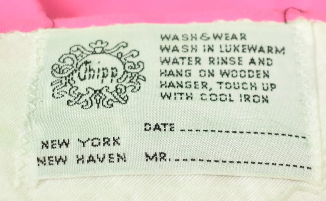 "Chipp Hot Pink Chino Shorts w/ Embroidered Lime Green Frogs" Sz: 32