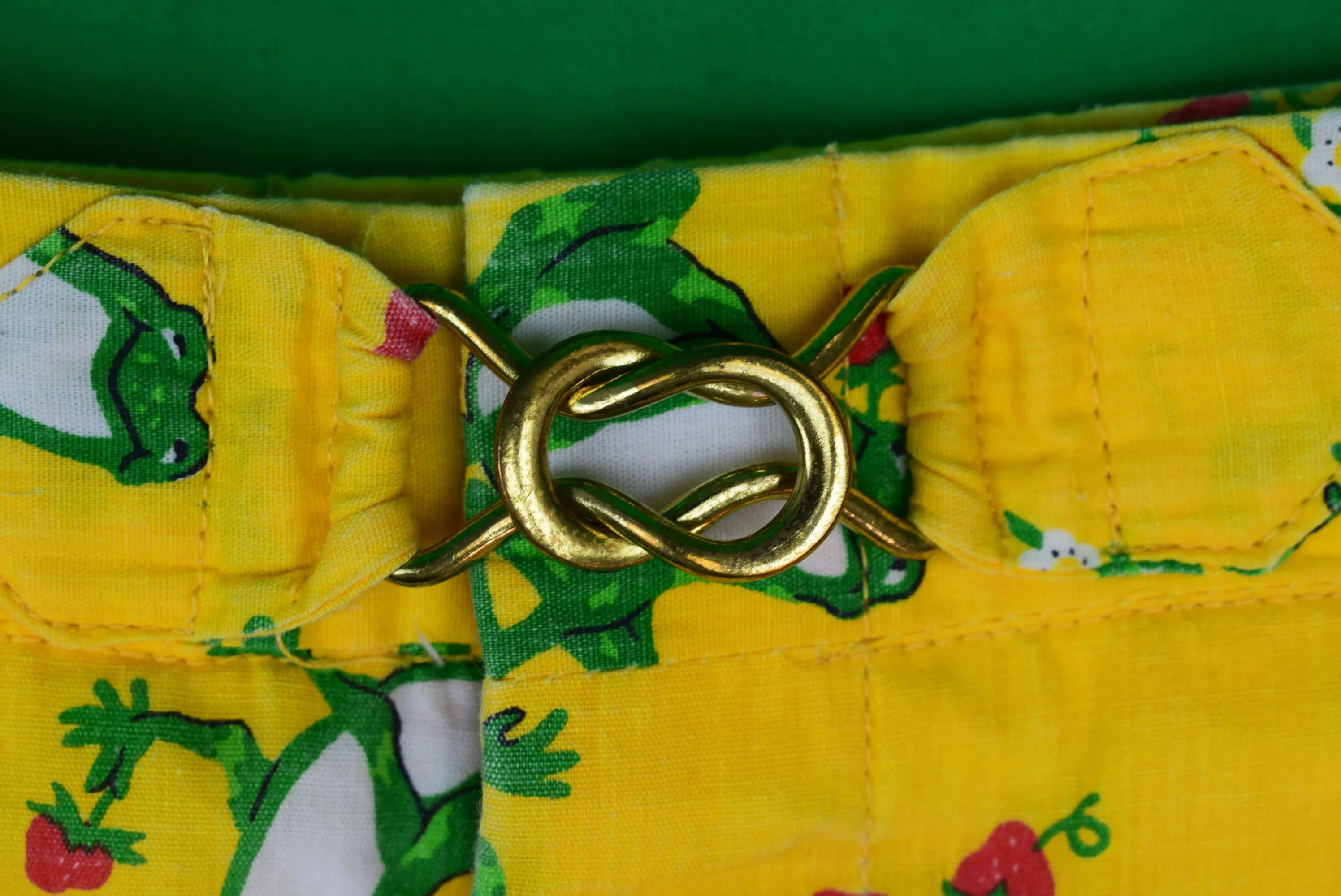 "Chipp Yellow Swim Trunks w/ Green Frog/ Strawberry Print" Sz 35 (SOLD)