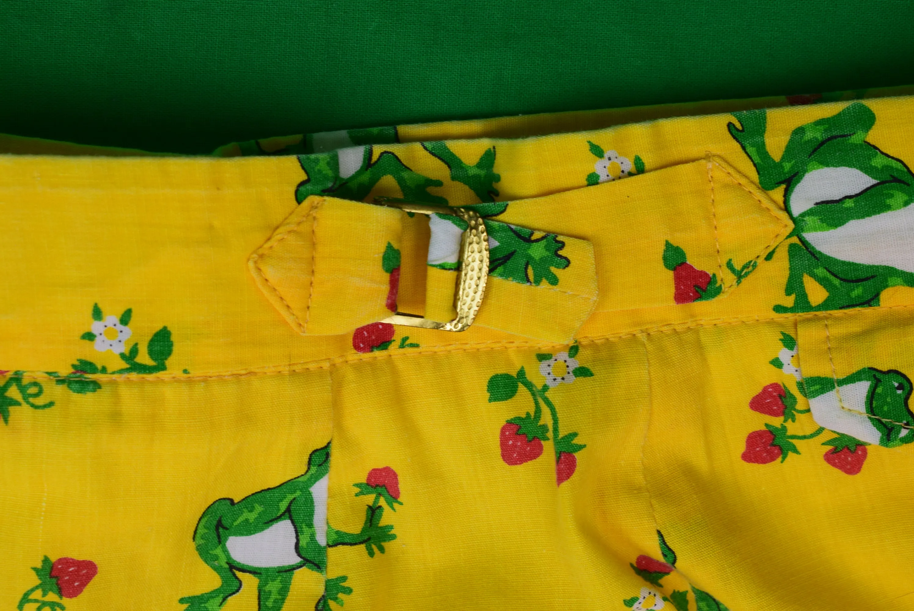 "Chipp Yellow Swim Trunks w/ Green Frog/ Strawberry Print" Sz 35 (SOLD)