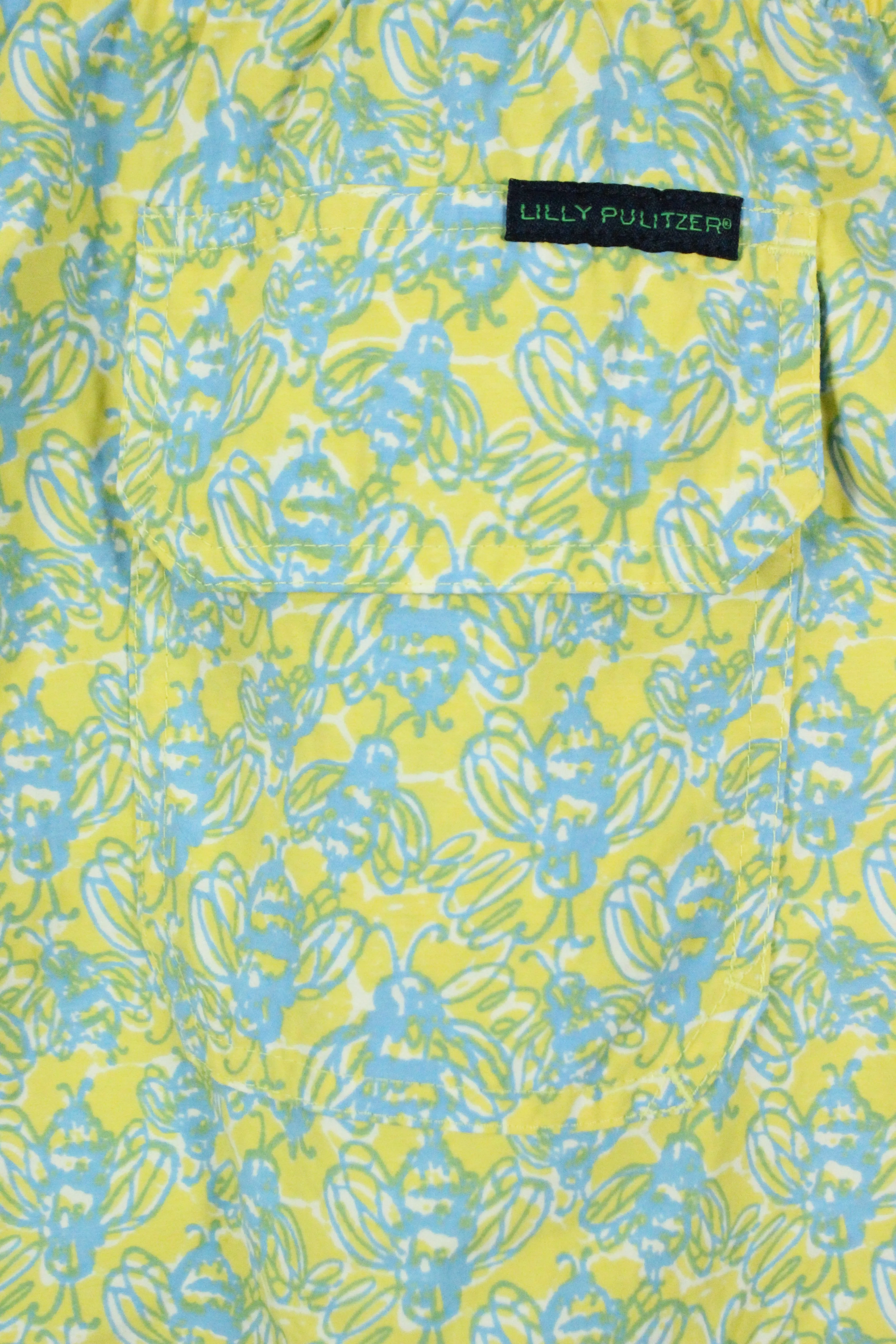 "Lilly Pulitzer Wasp Bumblebee Swim Trunks Sz: L" (SOLD)