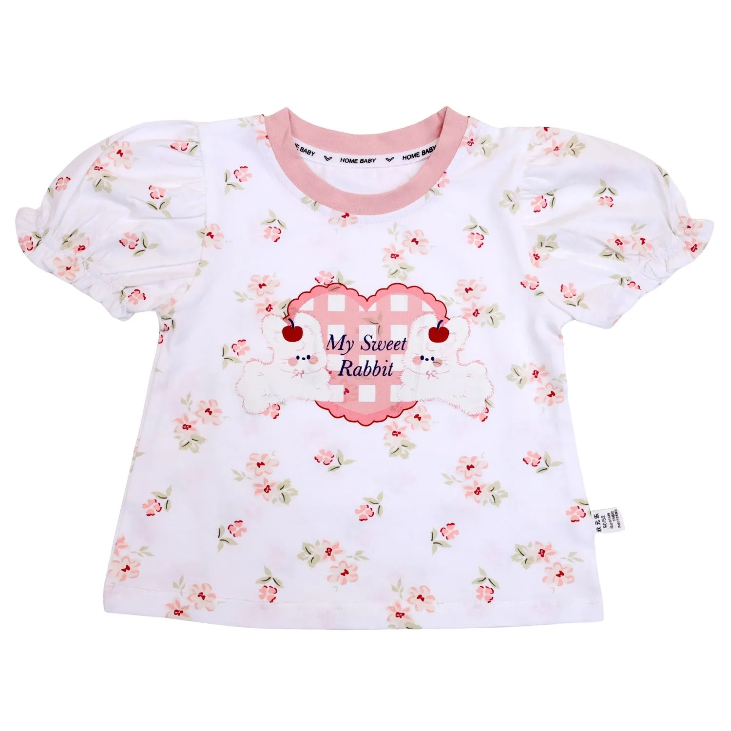 Rabbit Half Sleeves Shorts Set for Girls