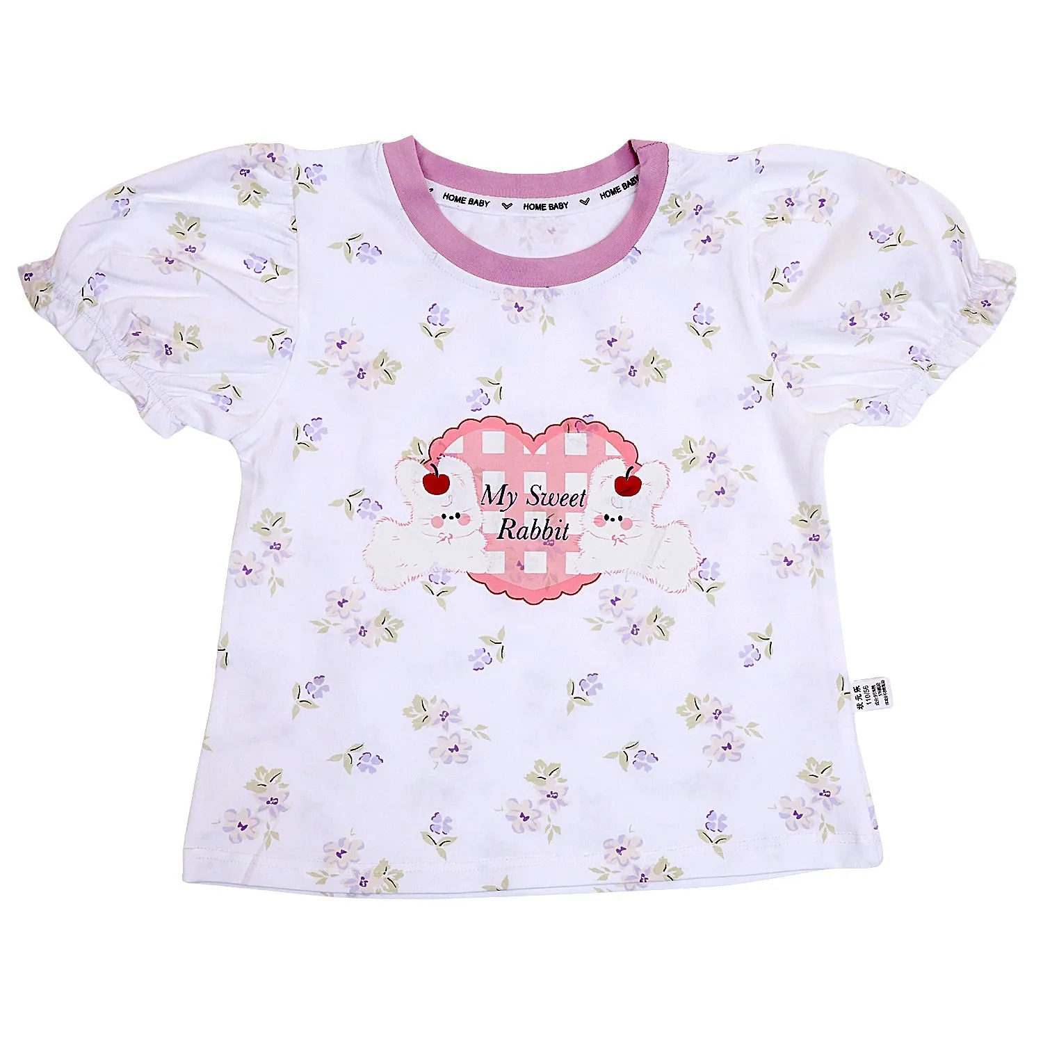 Rabbit Half Sleeves Shorts Set for Girls