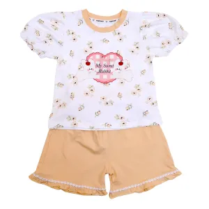 Rabbit Half Sleeves Shorts Set for Girls