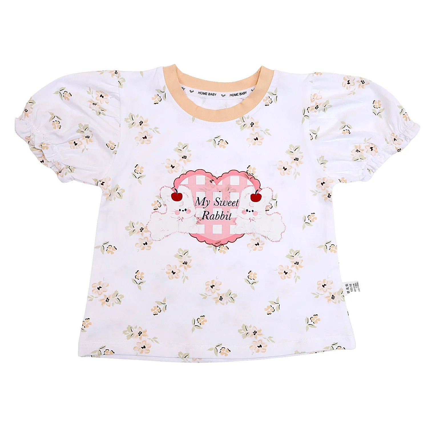 Rabbit Half Sleeves Shorts Set for Girls
