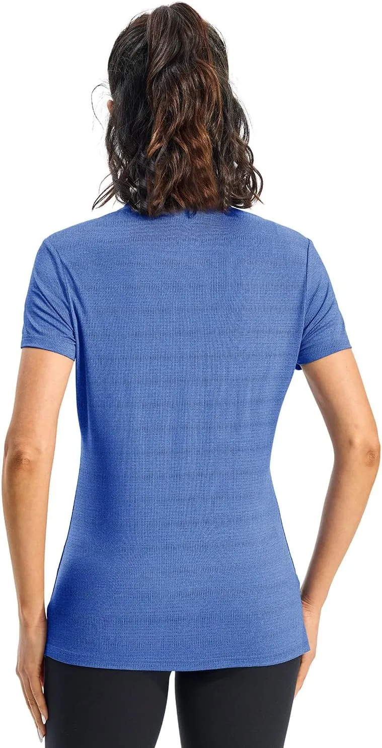Rdruko Women's Hiking Shirts Short Sleeve UPF 50  Sun Protection Lightweight Dry Fit Running Fishing Shirts