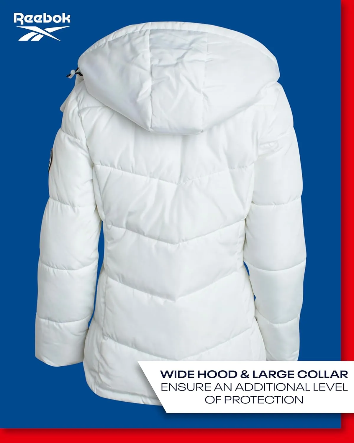 Reebok Women's Puffer Jacket - Heavyweight Quilted Puffer Jacket with Faux Fur Trim Hood - Outerwear Jackets for Women (S-XL)