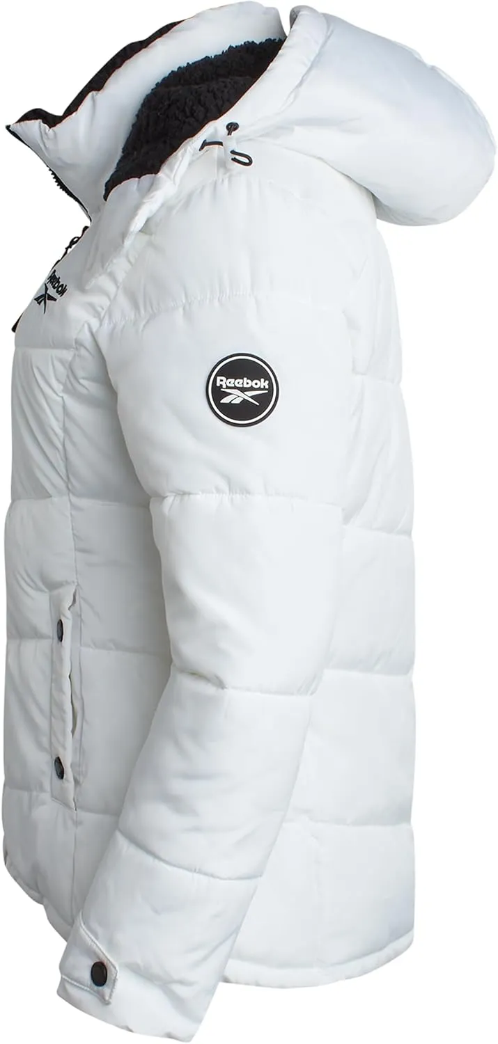 Reebok Women's Puffer Jacket - Heavyweight Quilted Puffer Jacket with Faux Fur Trim Hood - Outerwear Jackets for Women (S-XL)