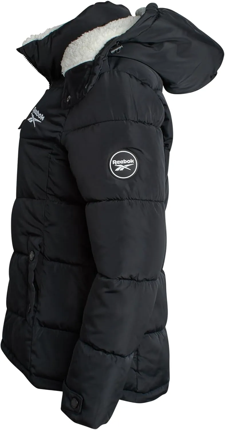 Reebok Women's Puffer Jacket - Heavyweight Quilted Puffer Jacket with Faux Fur Trim Hood - Outerwear Jackets for Women (S-XL)