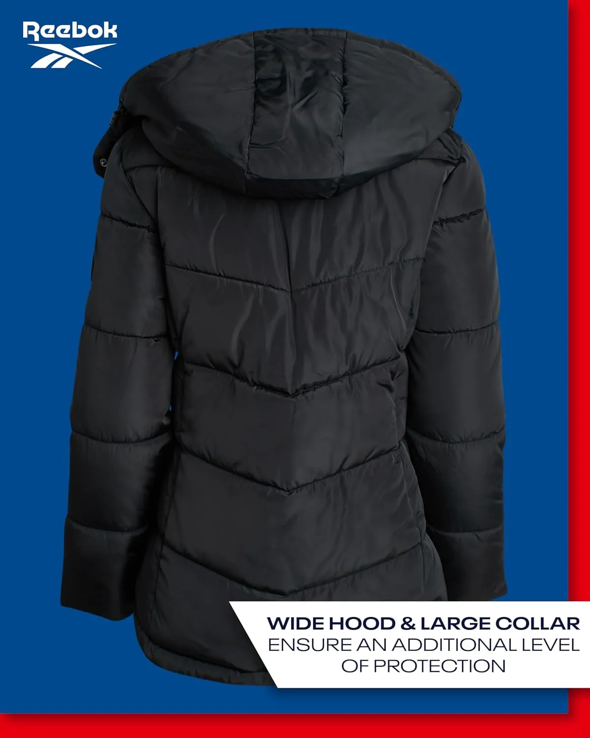 Reebok Women's Puffer Jacket - Heavyweight Quilted Puffer Jacket with Faux Fur Trim Hood - Outerwear Jackets for Women (S-XL)