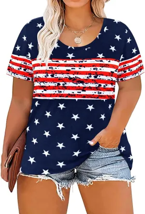 RITERA Plus Size Tops for Women Short Sleeve Raglan Tunic Casual Colorblock Shirts Oversized Crewneck Henley Shirts