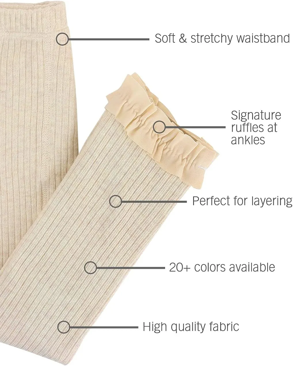 RuffleButts Baby/Toddler Girls Footless Ruffled Tights