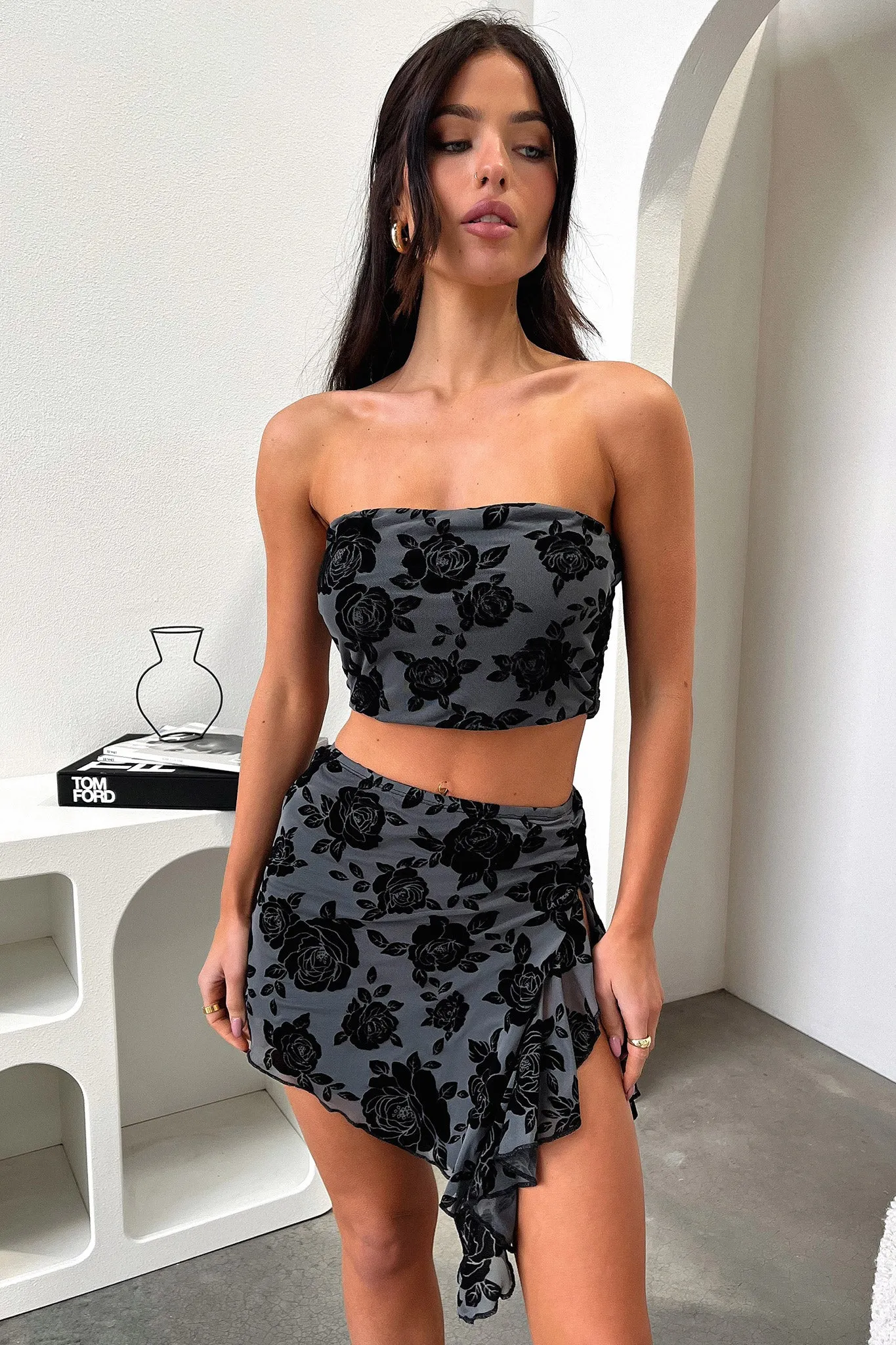 Savian Top - Black Floral
