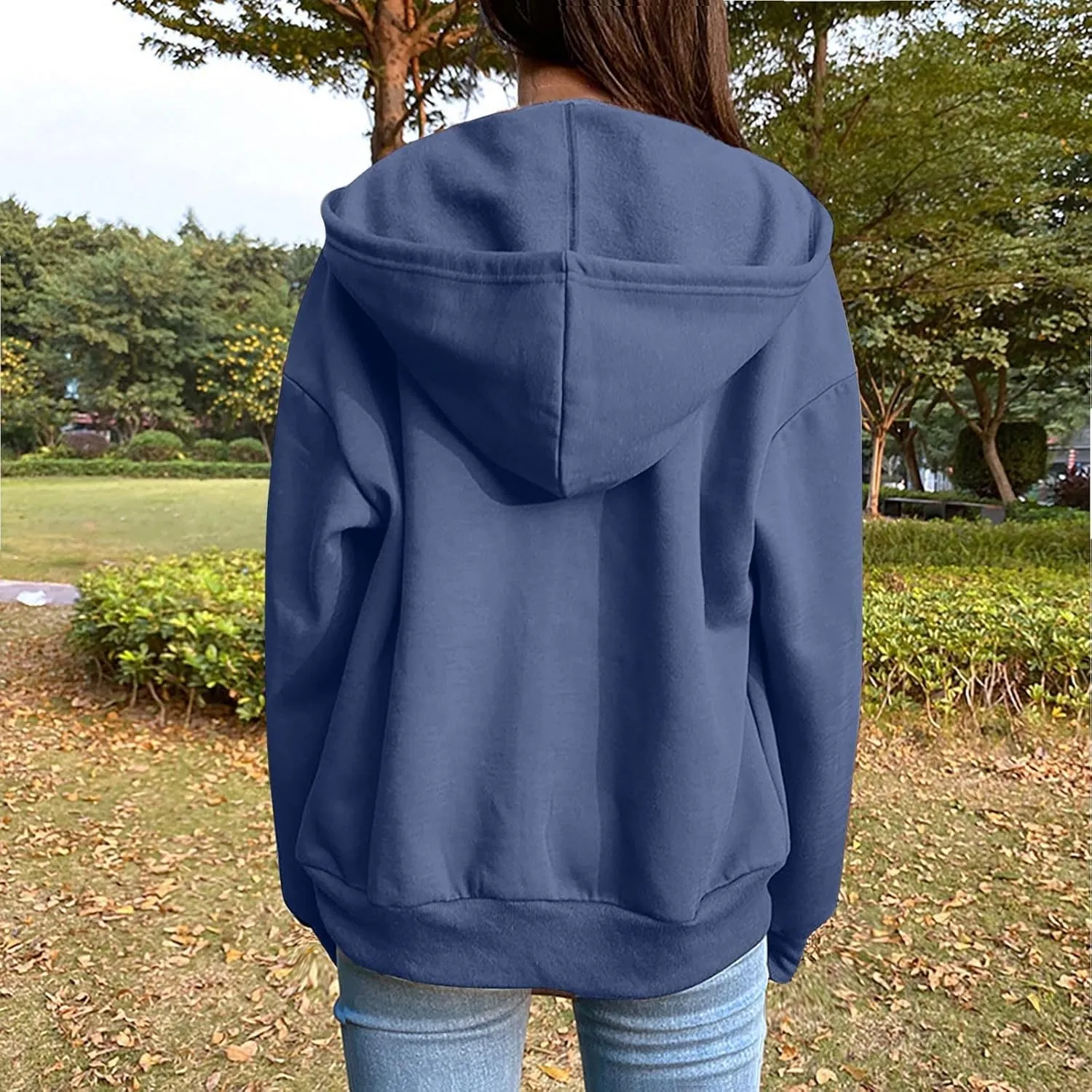 SHAOBGE Womens Zip Up Hoodies Long Sleeve Fall Oversized Sweatshirts Fleece Y2K Jacket with Pockets 2024 Fashion Clothes
