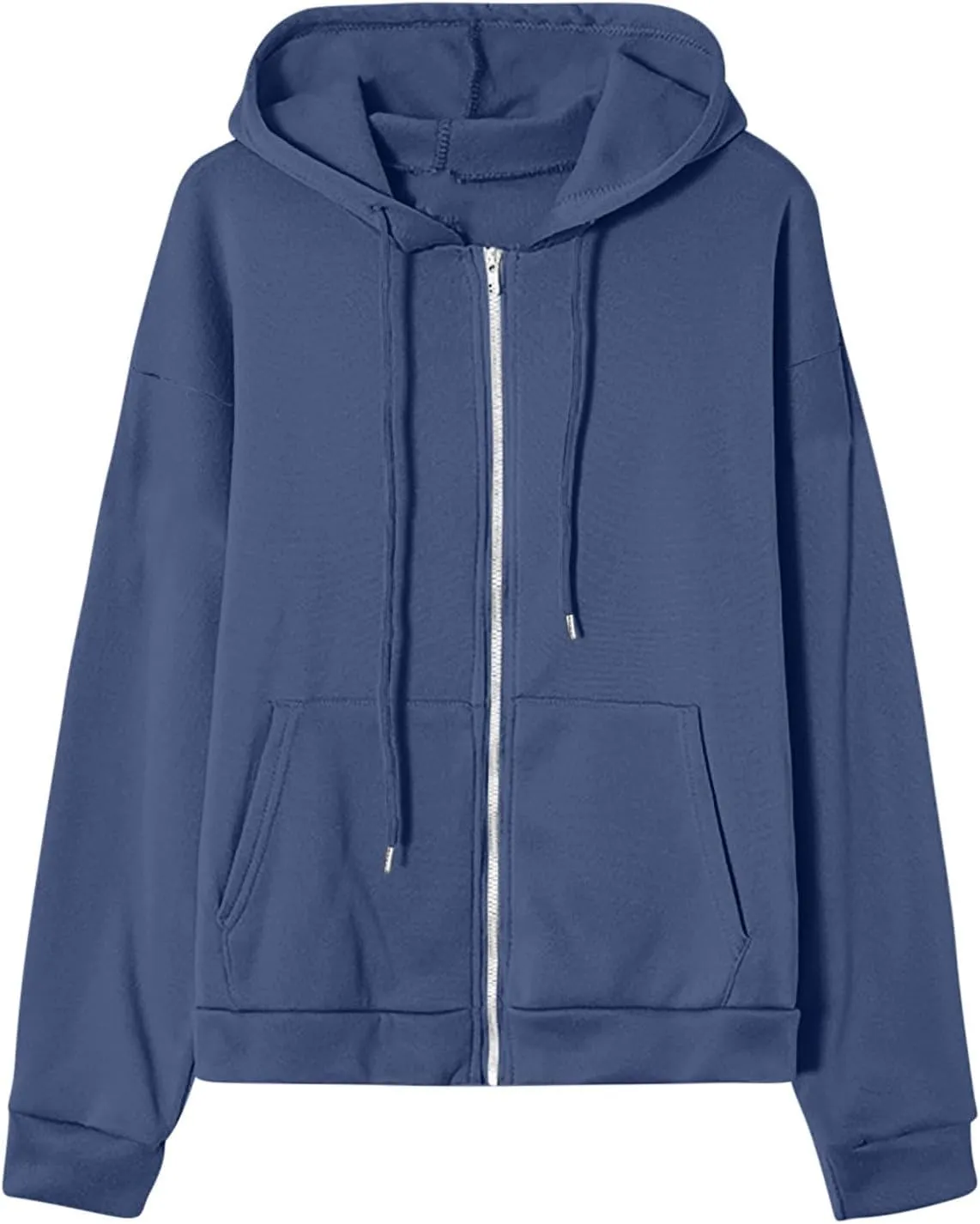 SHAOBGE Womens Zip Up Hoodies Long Sleeve Fall Oversized Sweatshirts Fleece Y2K Jacket with Pockets 2024 Fashion Clothes