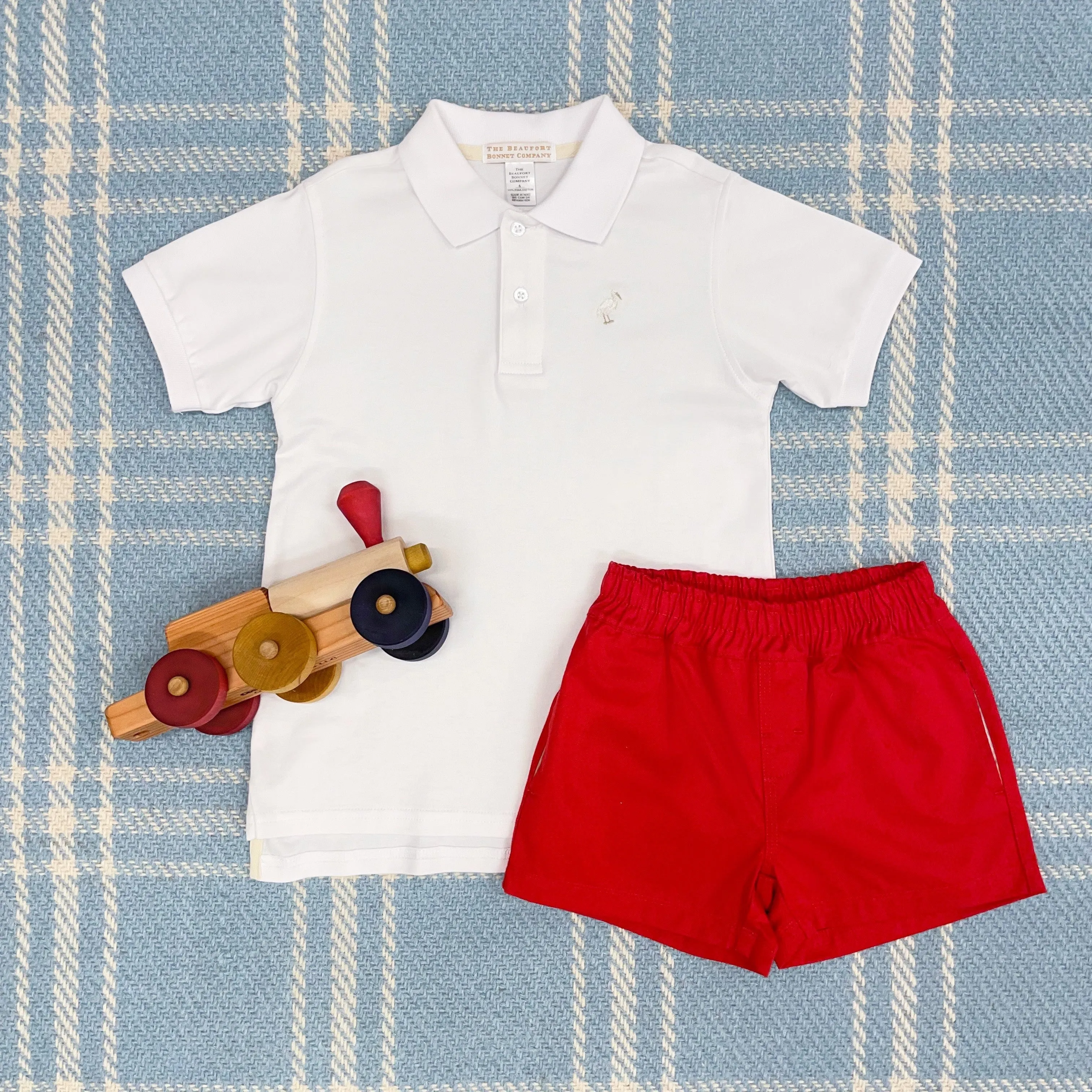 Sheffield Shorts - Richmond Red with Multicolor Stork