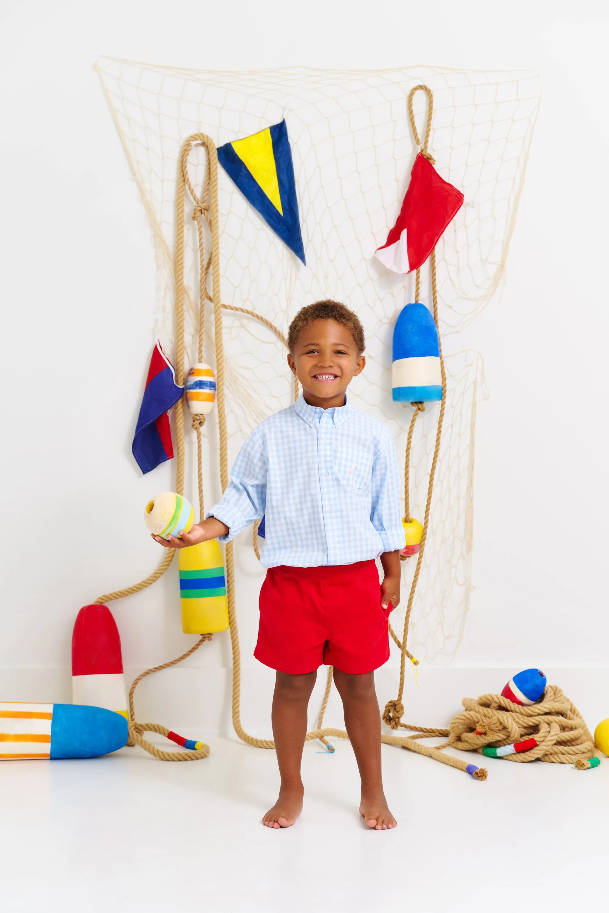 Sheffield Shorts - Richmond Red with Multicolor Stork