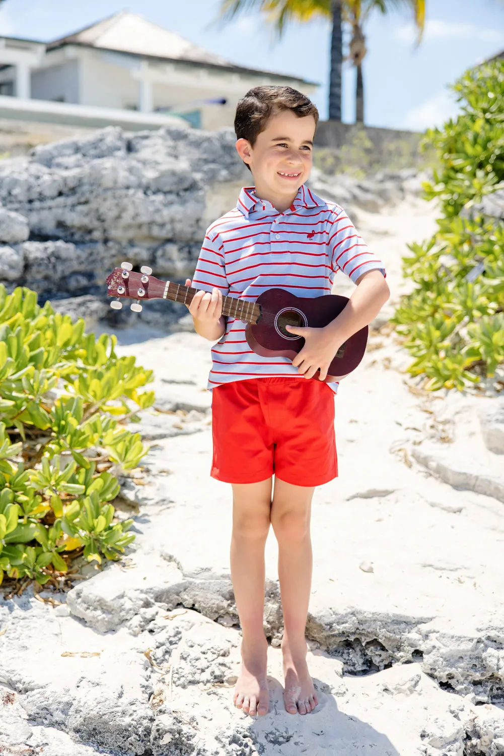Sheffield Shorts - Richmond Red with Multicolor Stork