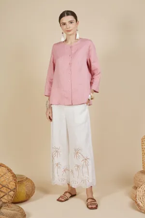 SHINA BUTTON UP LINEN BLOUSE