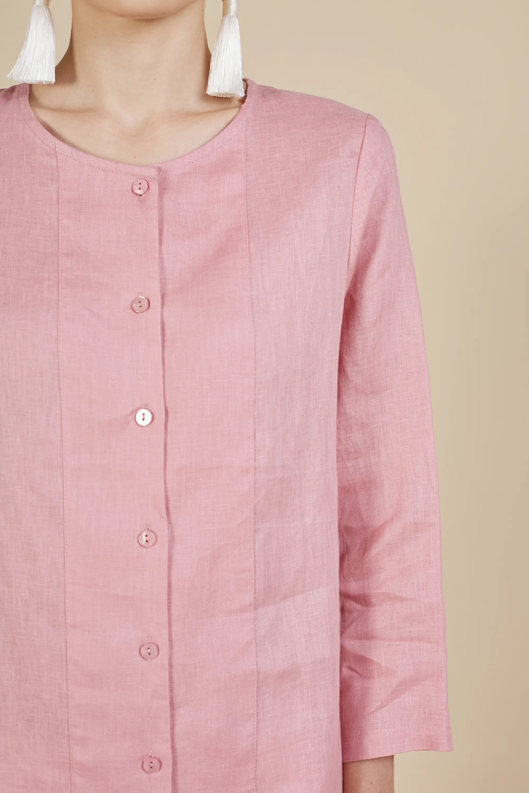 SHINA BUTTON UP LINEN BLOUSE