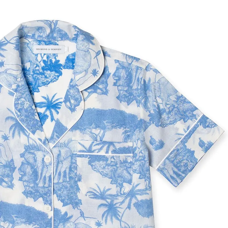 Short Pyjama Set Loxodonta Print Blue
