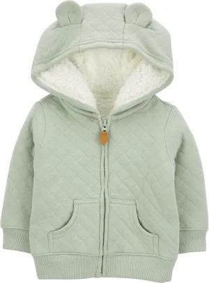 Simple Joys by Carter's Baby Hooded Sweater Jacket with Sherpa Lining