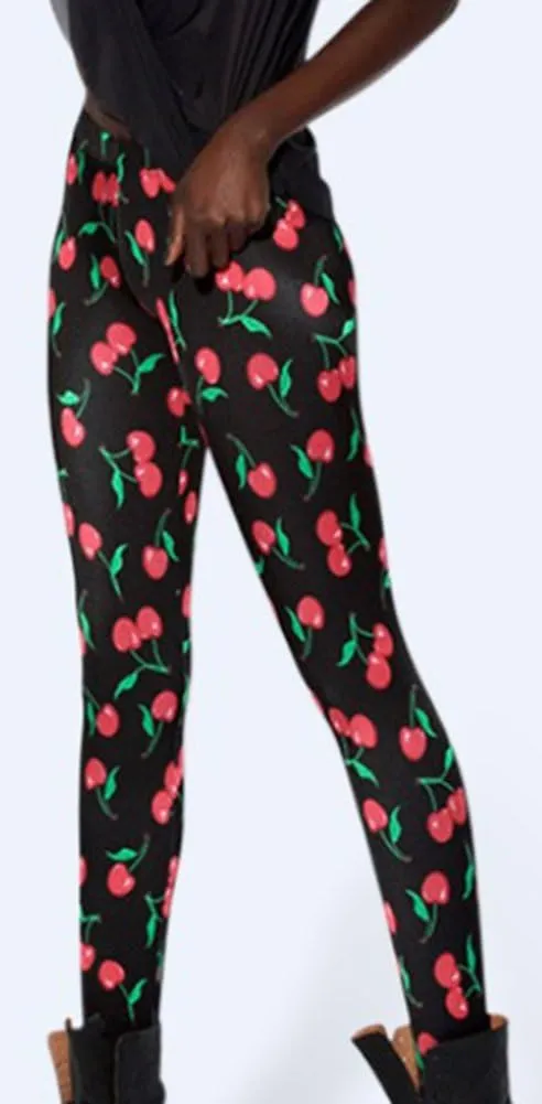 Sister Amy Women's Floral Printed Footless Elastic Tights Legging