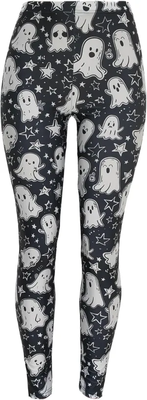 Sister Amy Women's Floral Printed Footless Elastic Tights Legging