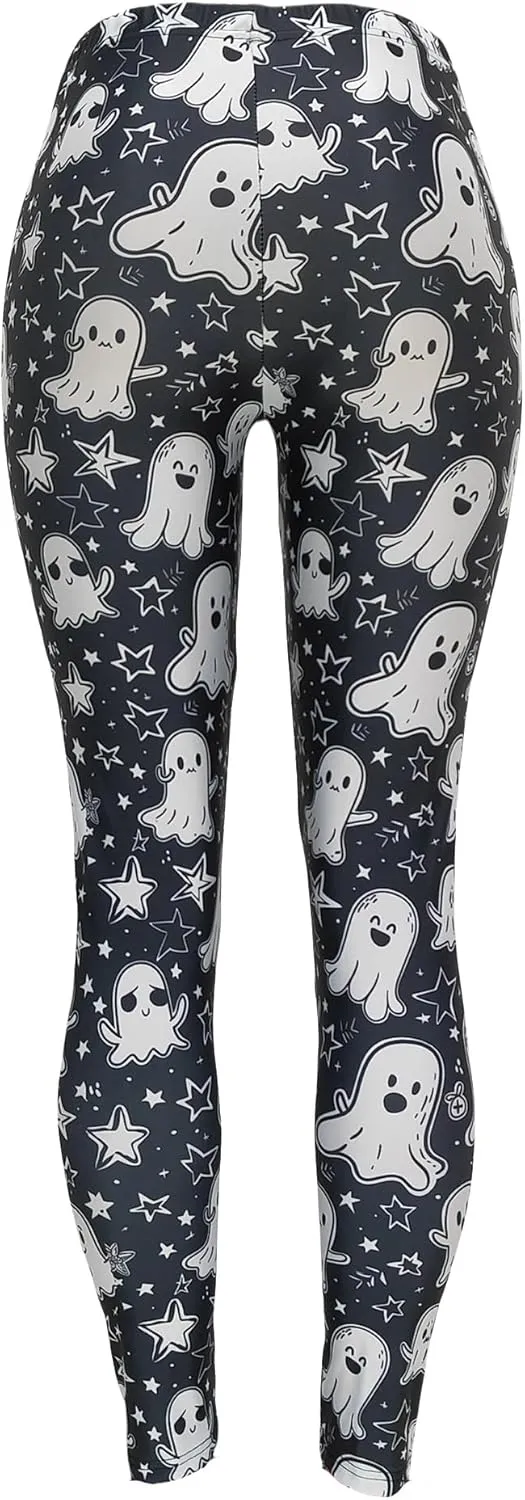 Sister Amy Women's Floral Printed Footless Elastic Tights Legging