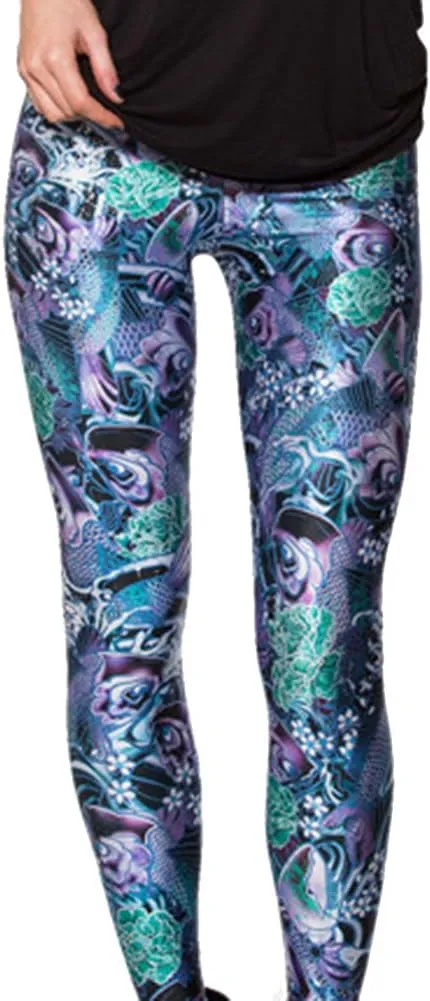 Sister Amy Women's Floral Printed Footless Elastic Tights Legging